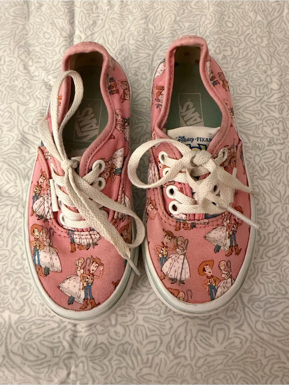 Vans Kids Pink Disney Toy Story Printed Lace-Up Sneakers - Woody & Bo Peep